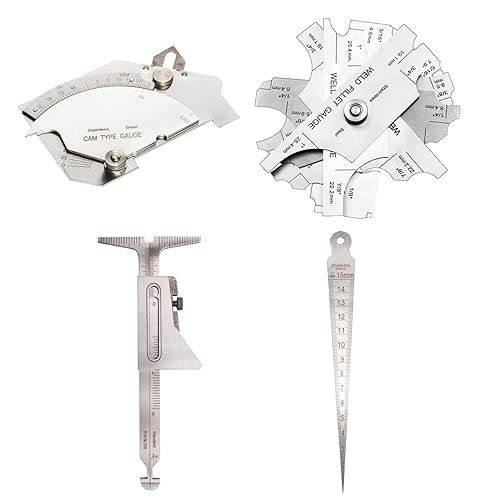 Miniatura 12 de Juego de medidor de soldadura incluye calibre tipo leva y calibre de soldadura de filete y calibre de comprobación de porosidad y calados y calibre