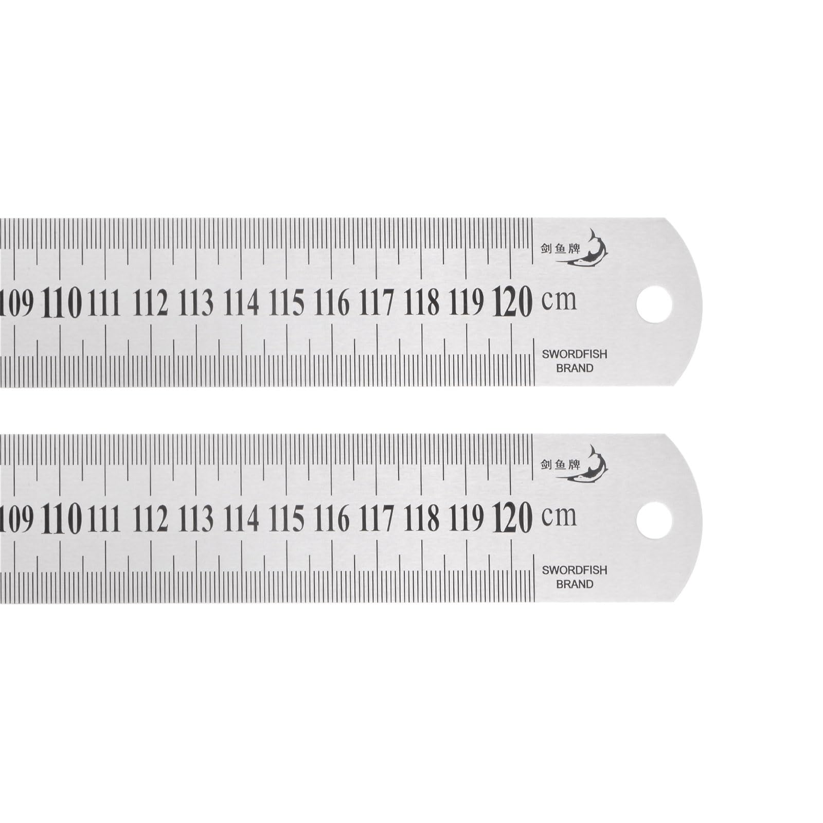 QUARKZMAN 2 Piezas Regla de Acero Inoxidable 120cm/48" de Largo x 1/20" de Grosor x 1-1/2" de Ancho Herramientas de Medición de Bordes Rectos en Pulgadas y Métricas, Plateado