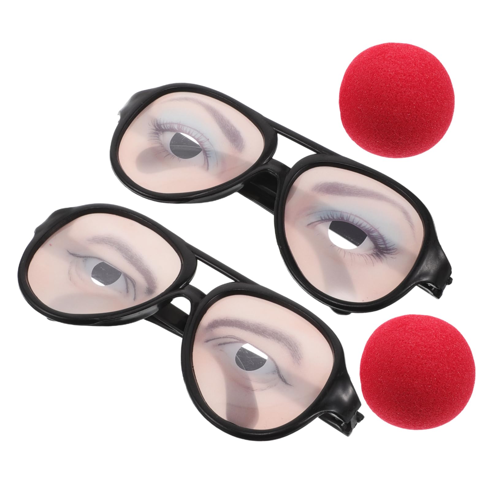 balacoo Halloween Party Glasses 2pcs Trick Glasses with Female Trick Pattern Comfortable Abs Material Versatile Photo Props