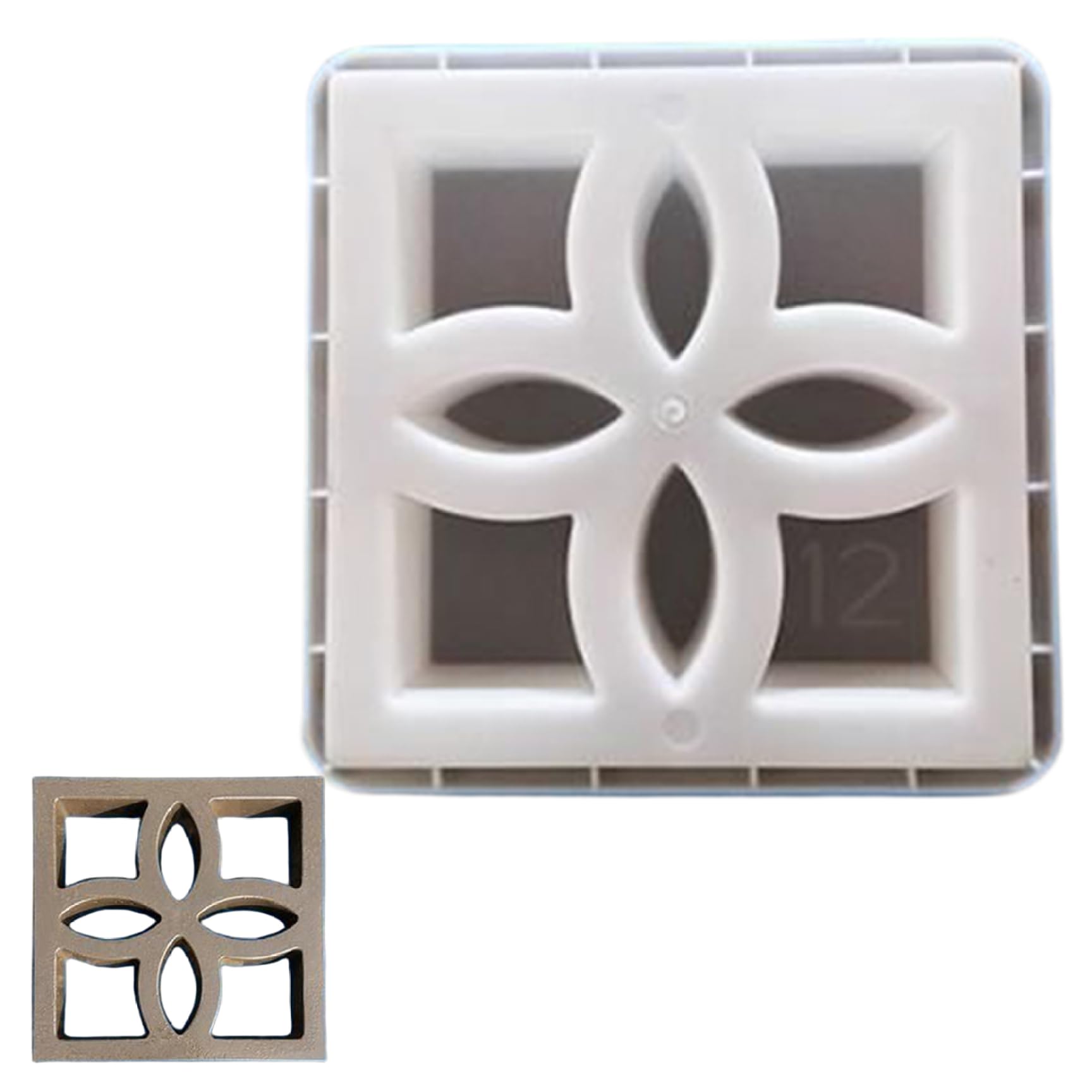 Stampi per calcestruzzo, 30,5 x 30,5 x 7,5 cm, forma quadrata in plastica, per finestre, pareti, cortili, giardini, decorazioni in cemento per finitrici per cemento
