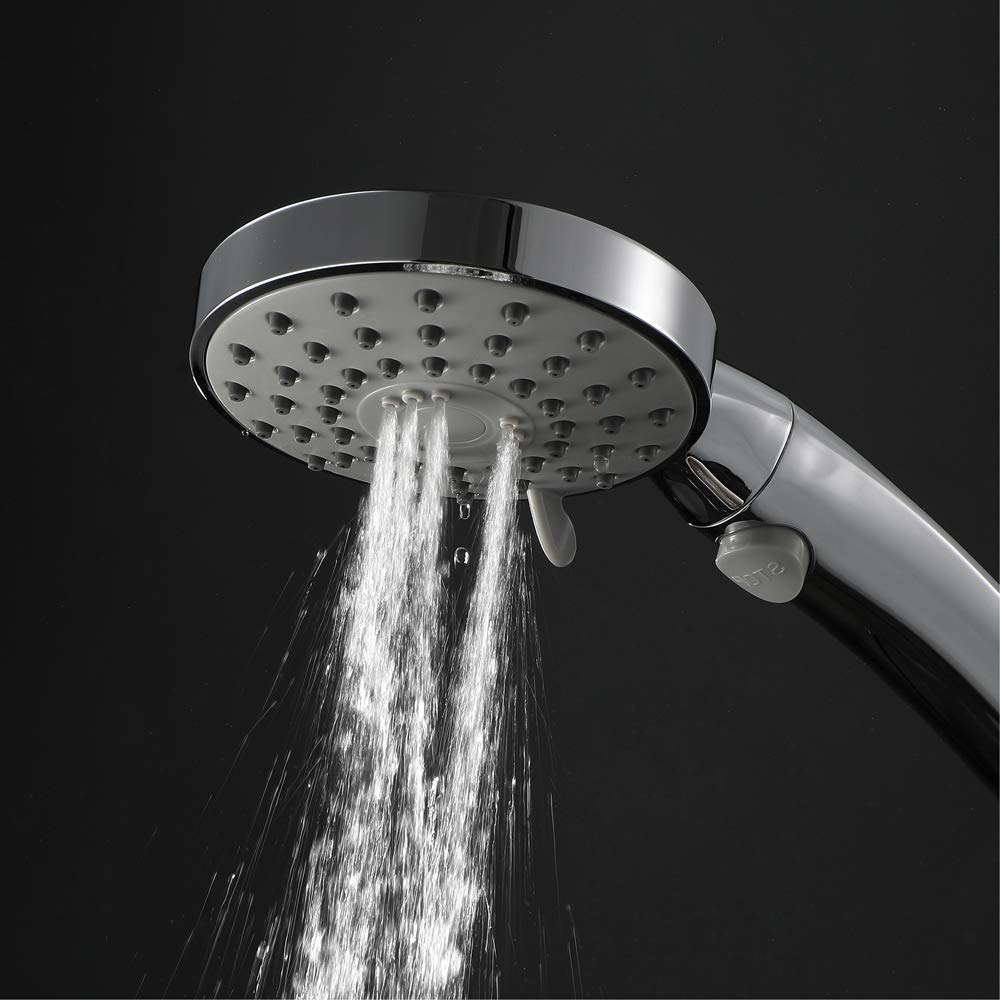 Alcachofa de Ducha, Ducha de Mano con 3 Modos de Spray de Agua, Universal ABS Ahorro de Agua de Alta Presión Mano la Cabeza de Ducha para Bañera y Ducha,E Chrome