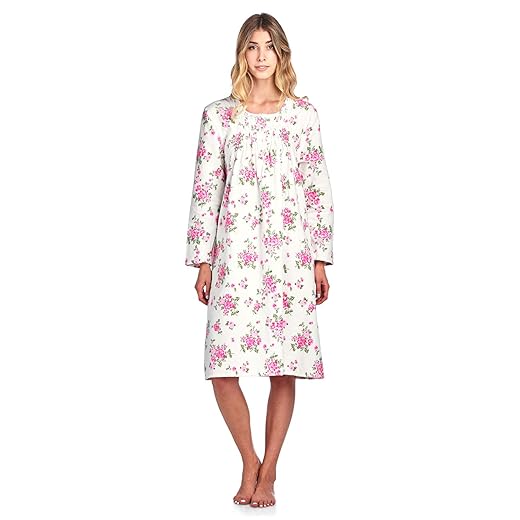Casual Nights Women's Flannel Floral Long Sleeve Nightgown - Floral Pink - 3X-Large
