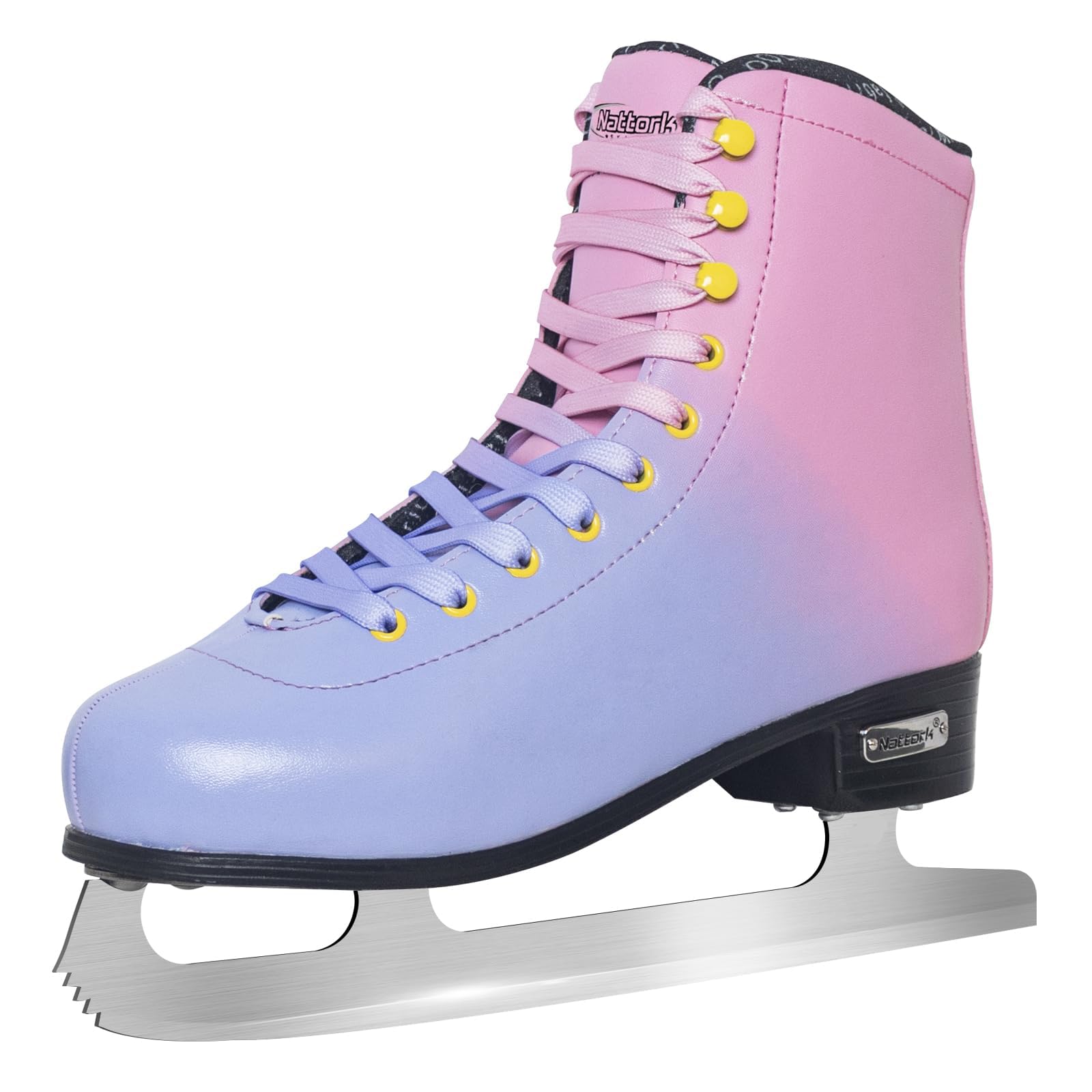 Nattork Figure Skates Excellence Stainless Steel Blades Ice Figure Skating with Enhanced Support Strength Performance and Ultimate Comfort for Youth and Adult