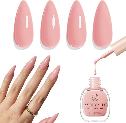 AZUREBEAUTY Nude Pink Shimmer Nail Polish