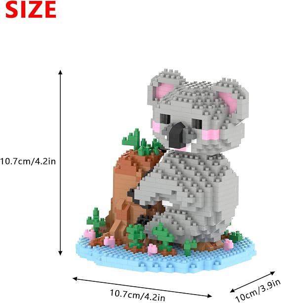 Larcele Micro Building Blocks Animal Set, DIY Mini 3D Building Toy Bricks,1000 Pieces KLJM-07 (Koala)