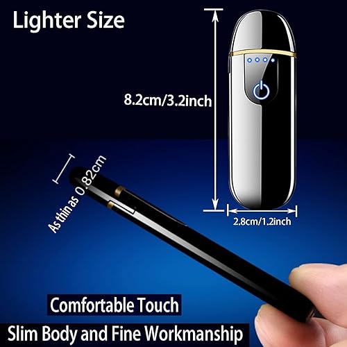 Miniatura 7 de Encendedor eléctrico, encendedor electrónico inteligente, mini encendedor recargable por USB, encendido táctil, resistente al viento, encendedor sin