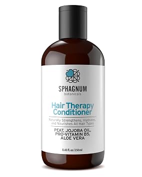 Sphagnum Botanicals Natural Psoriasis Conditioner - Peat Mud Support for Thin, Dry and Damaged Hair. Jojoba Oil and Aloe Vera for Silky Hair. Paraben, Sulfate Free. 8.45 oz