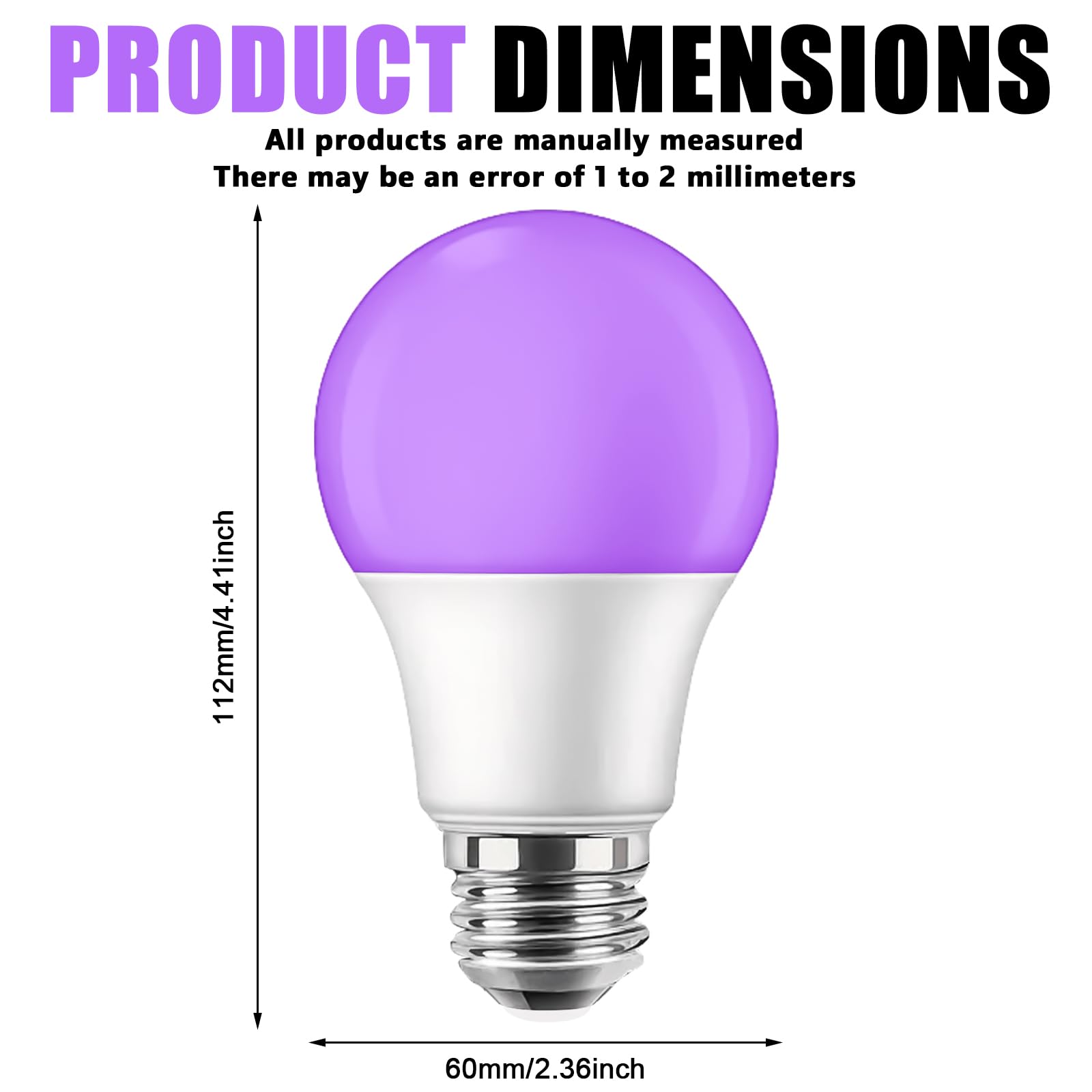 Image secondaire de Lot de 4 Ampoules UV LED E27 9W - Lumière Noire pour Fêtes et Discothèques