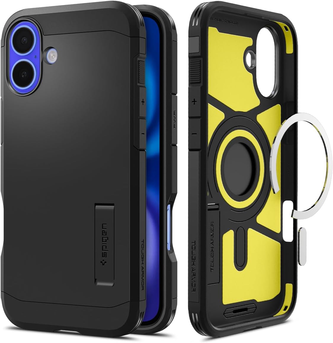 Tough Armor (AI) MagFit Case for iPhone 16, Compatible with MagSafe Accessories - Black