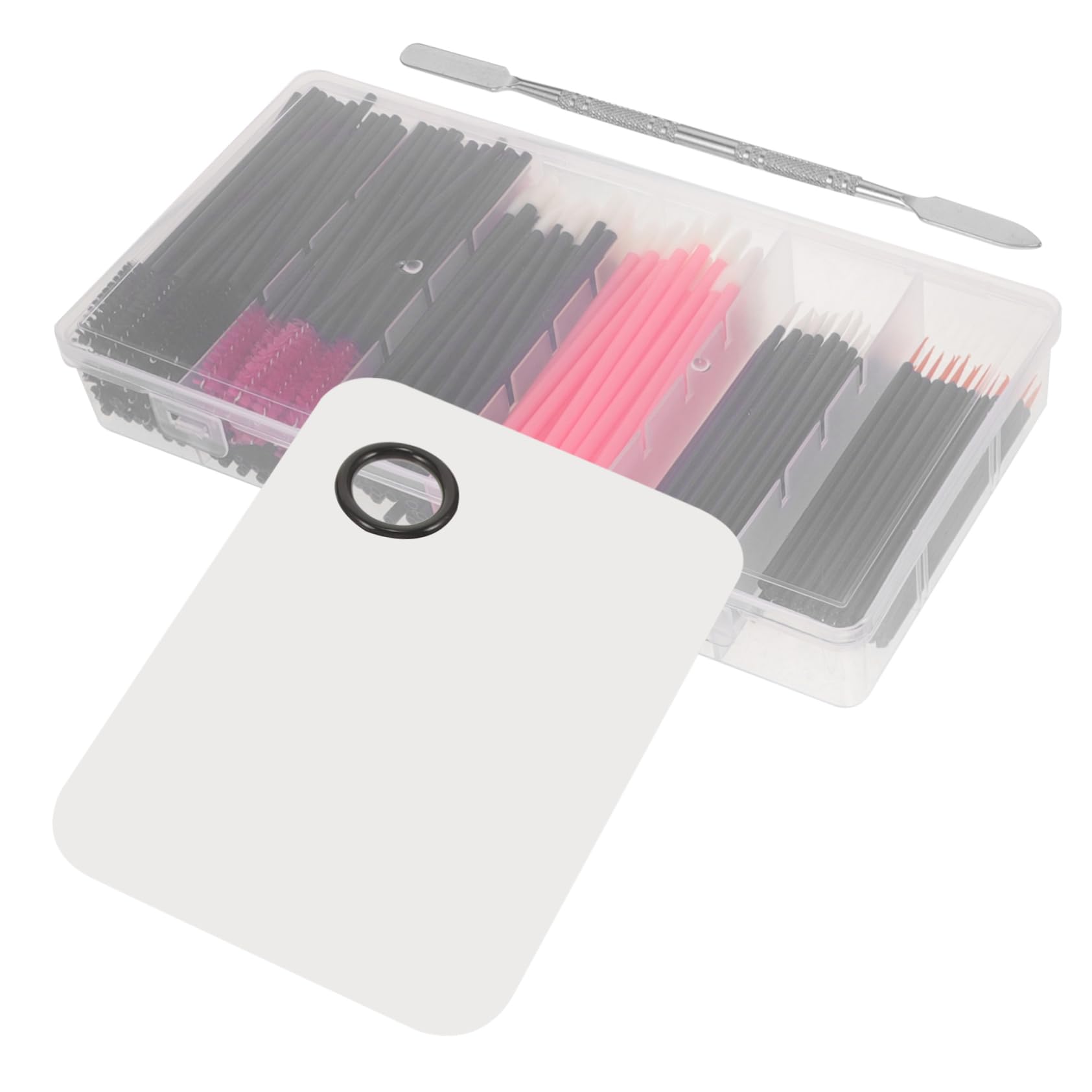 OSOLADY Set of 7 Makeup Tools Brow Lifter Eyeliner Brush for Women Compact Travel Set