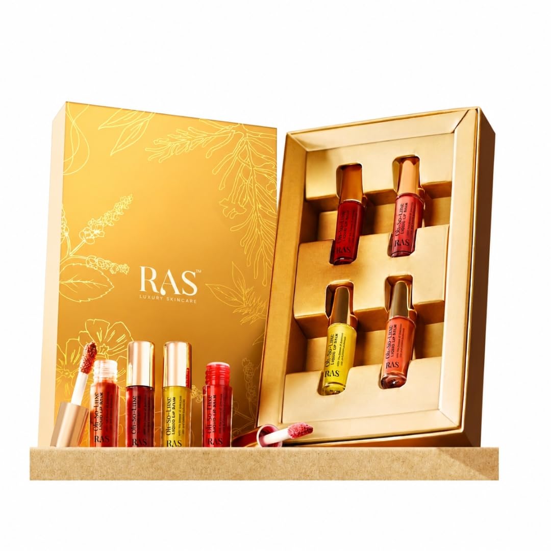 RAS Luxury Oils Tinted Lip Balm | Miniature Gift Set of 4 Shades Lip & Cheek Tint | Valentine's Day Gifts | Helps Moisturize, Nourishe & Soften Lips with Shea Butter & Jojoba Oil | Natural & Organic | Best gift set for women-picture-25