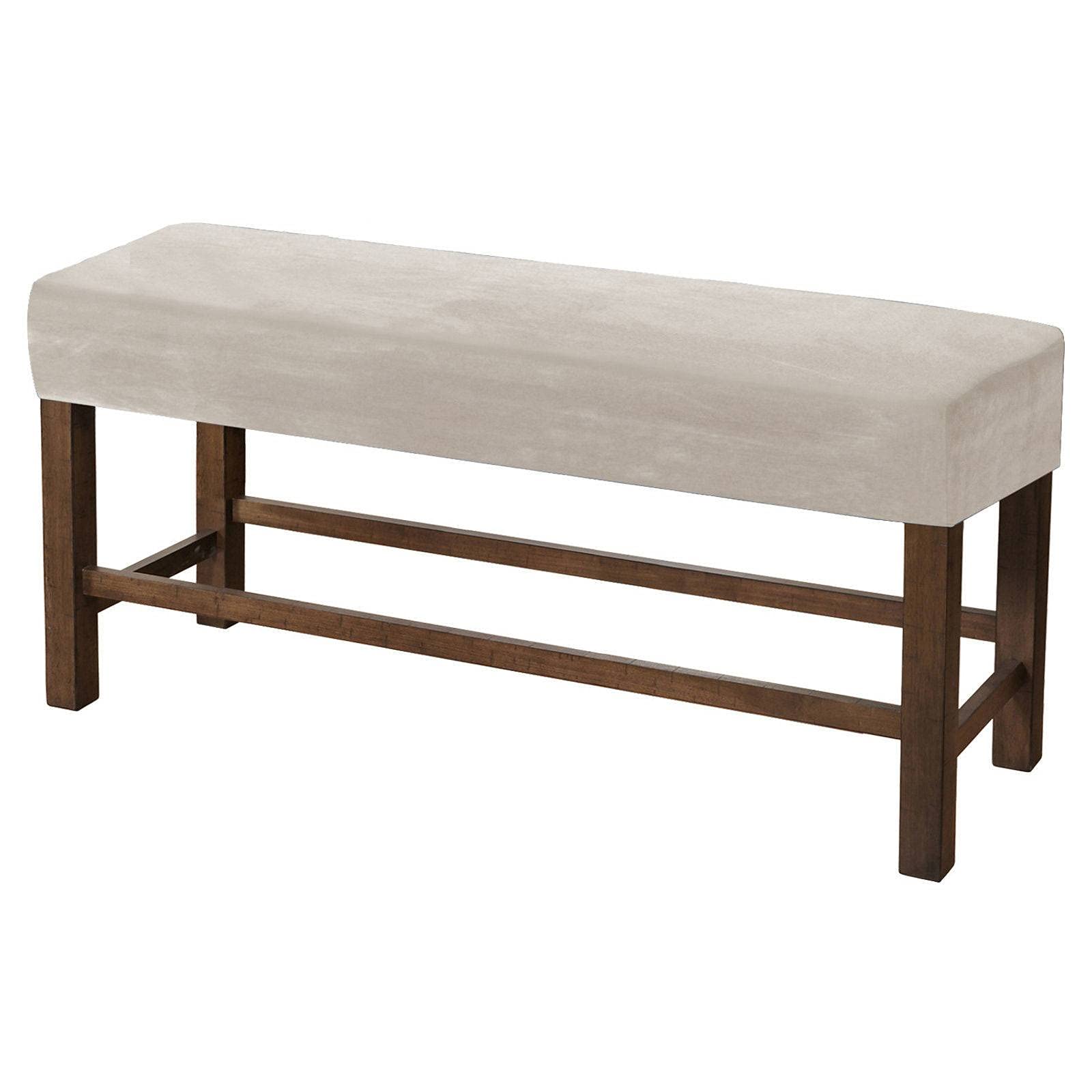 JHLD Upholstered Bench Slipcover, Velvet Dining Room Bench Covers Stretch Bench Seat Protector Elastic Dining Bench Cover Removable Washable for Living Room-Beige-Large