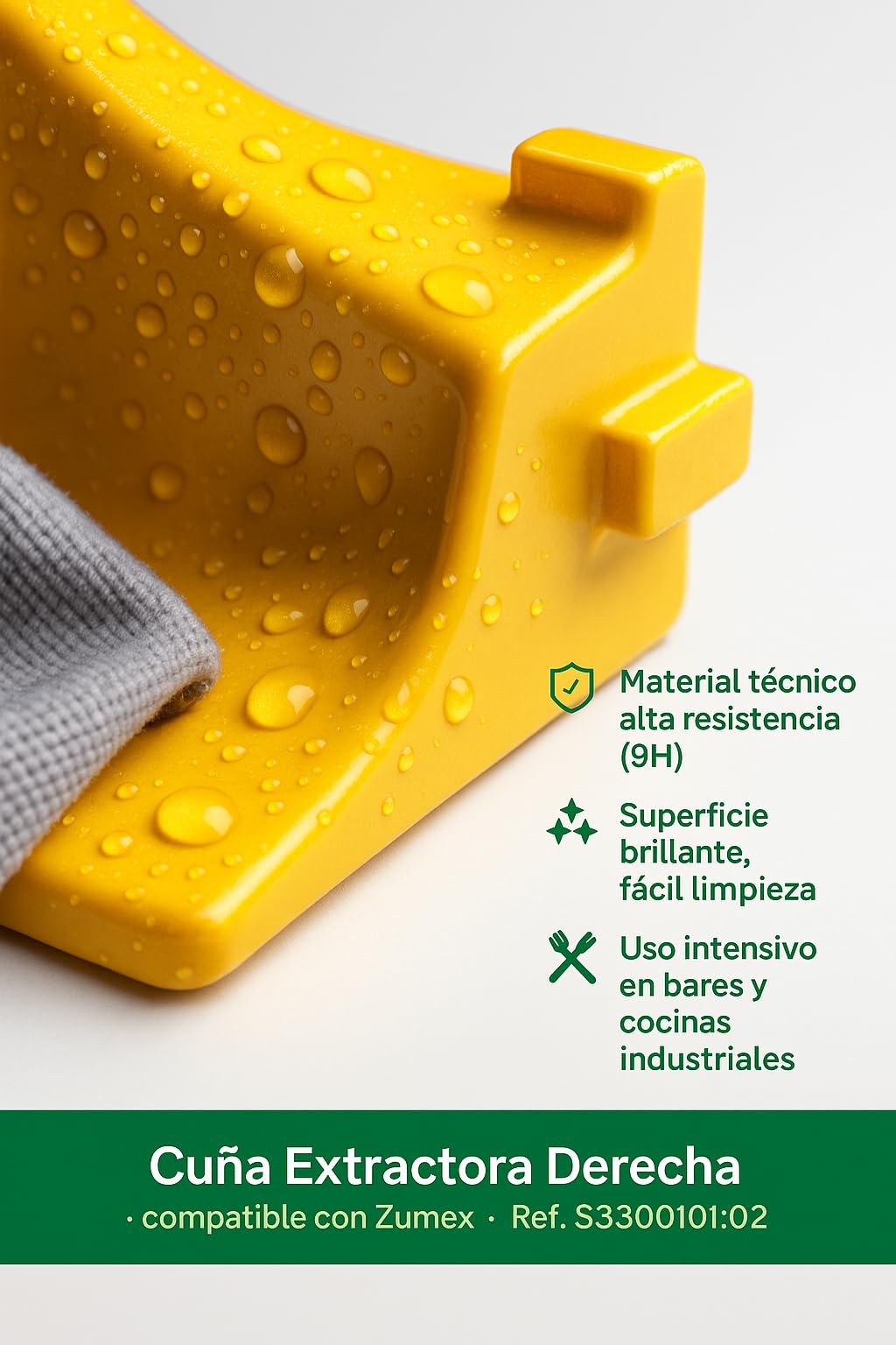 CubetasGastronorm ® Cuña Extractora Derecha Para Exprimidor S3300010:02 compatible con Zumex Accesorio Profesional Repuesto Original Alta Resistencia Fácil Limpieza Hostelería Repuesto Técnico Preciso