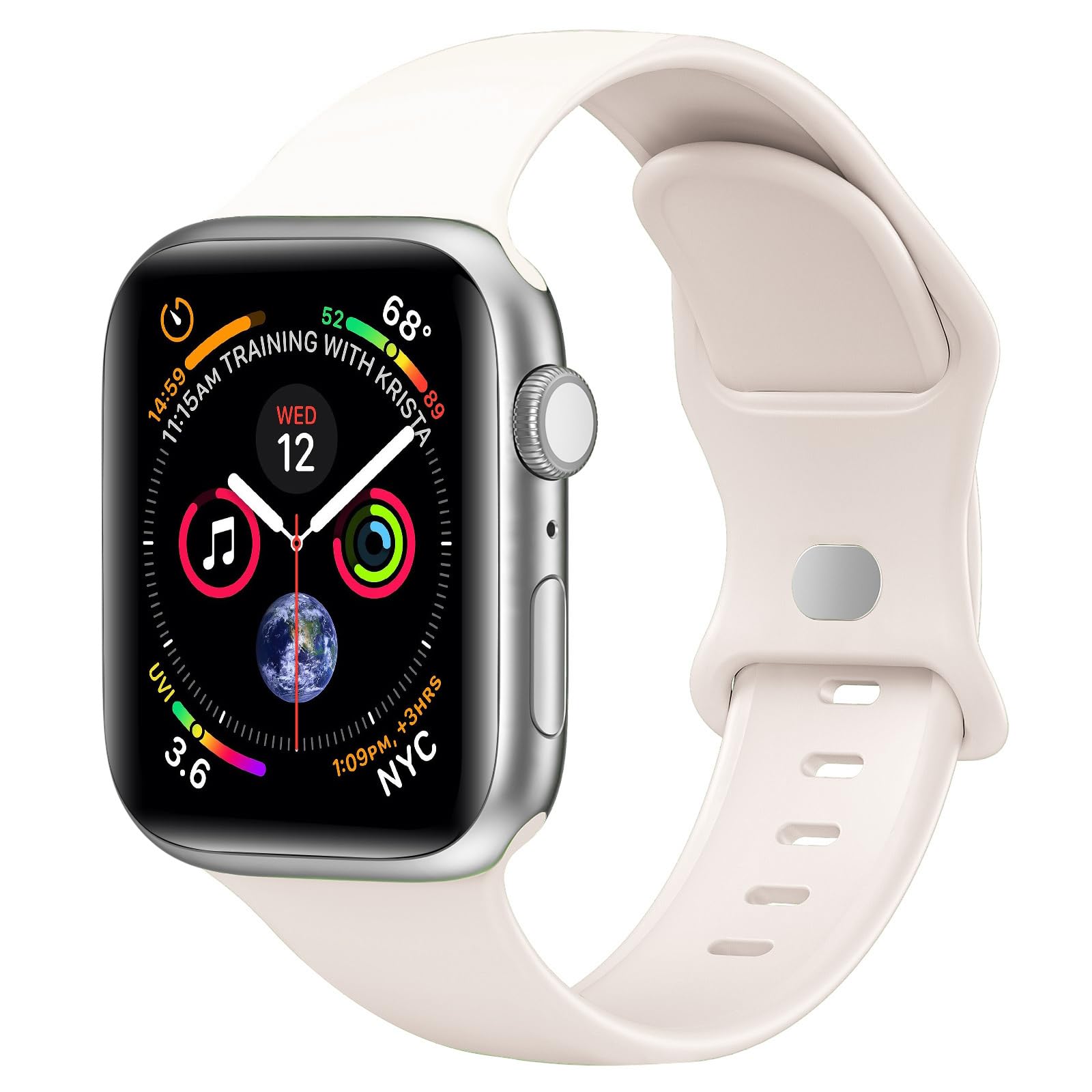 Sport Band Compatible with Apple Watch Bands 40mm 38mm 41mm 42mm 44mm 45mm 49mm for Women Men,Soft Silicone Waterproof Replacement Strap for Apple