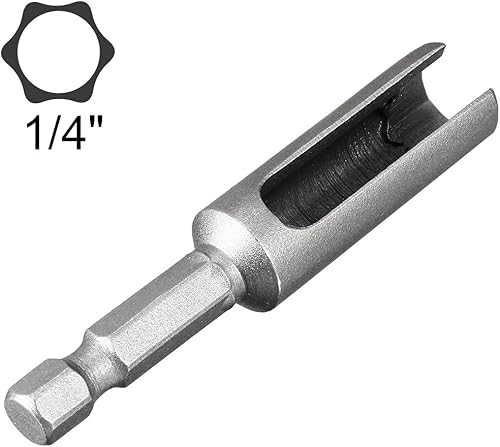 Miniatura 2 de uxcell Destornillador de tuerca de 0.315 pulgadas, herramienta de llave de tubo ranurada con vástago hexagonal de cambio rápido de 14 pulgadas,