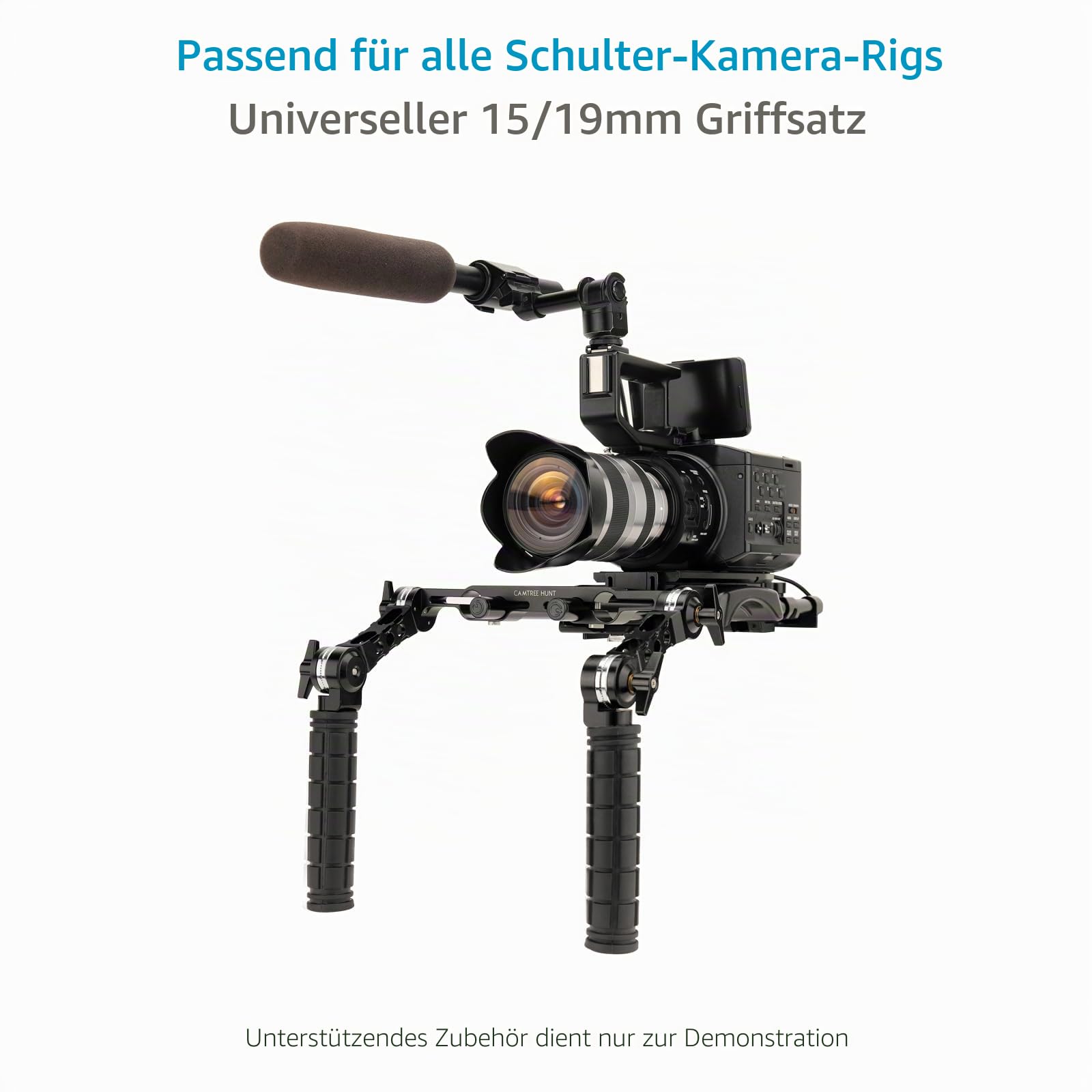 CAMTREE Hunt Universal-Rosettengriff-Set (19 mm/15 mm) für DSLR- und Videokamera-Schulterhalterungen. (CH-1915-RH)