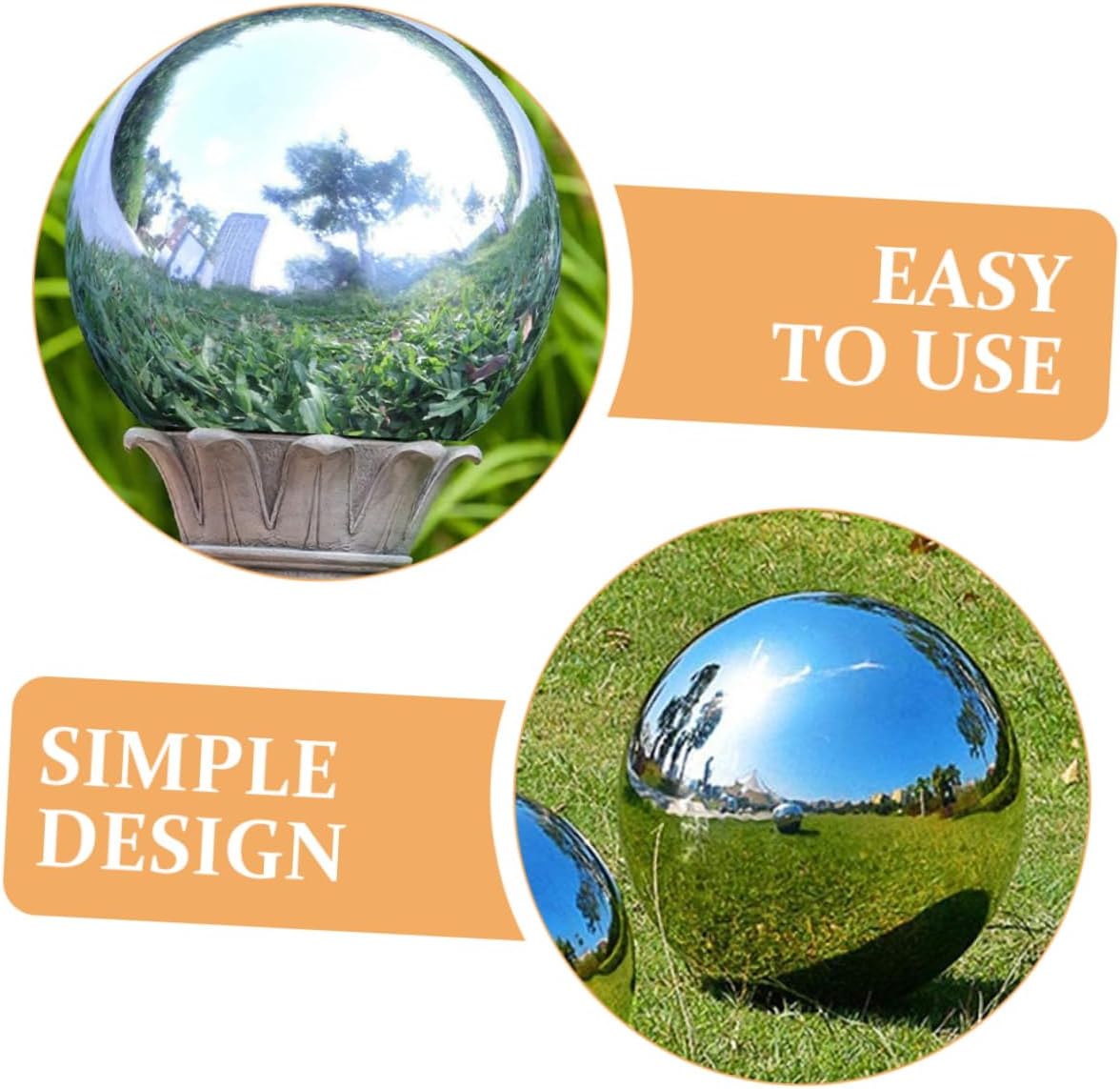 Garden Ball Decor Shiny Gazing Ball Polishing Reflective Ball Shiny Reflective Ball Gazing Balls Garden Reflection Ball Polished Ball Stainless Steel Delicate Mirror 15c