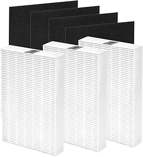 Filter Replacement Compatible with Honeywell HPA200 Series Air Purifier, 2 HEPA Filter Plus 4 Carbon Pre Filters, Filter R, HRF-R2, HPA200, HPA201, HA202, HPA204, HPA250 and HPA5200 (3+4)