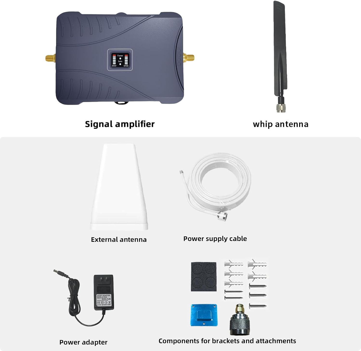 Cell Phone Booster for Home Office, Up to 2000 Sq.Ft, Cell Phone Signal Booster for Band 5/12/13/17, Boost 5G 4G LTE 3G Data for All U.S. Carriers