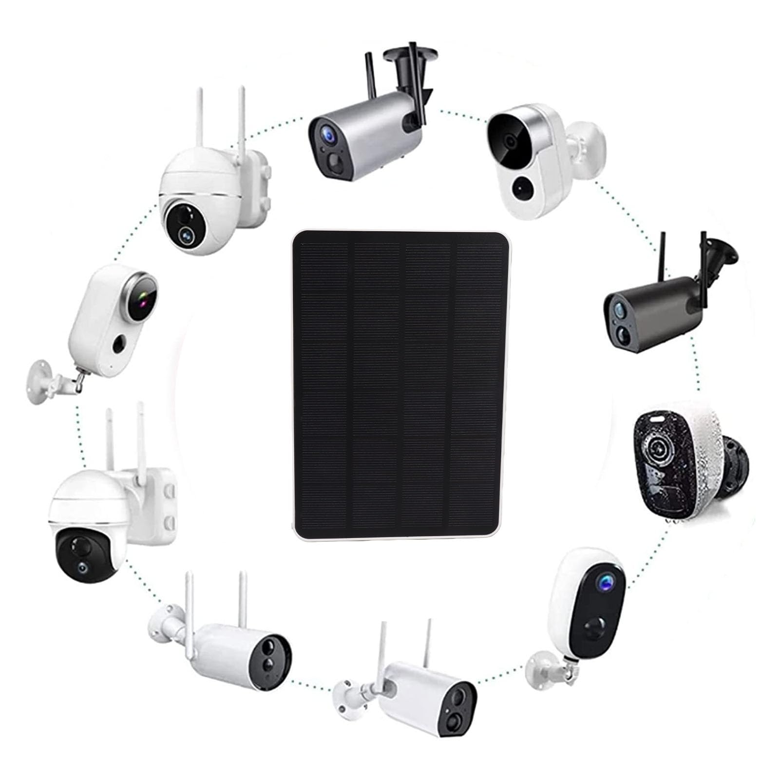 GOTOTOP S340 Pannello solare wireless da esterno 5 V 4 W, pannello solare IP65 per telecamera di sorveglianza esterna, pannello solare di ricarica per fotocamere da trail, adattatore per scheda di