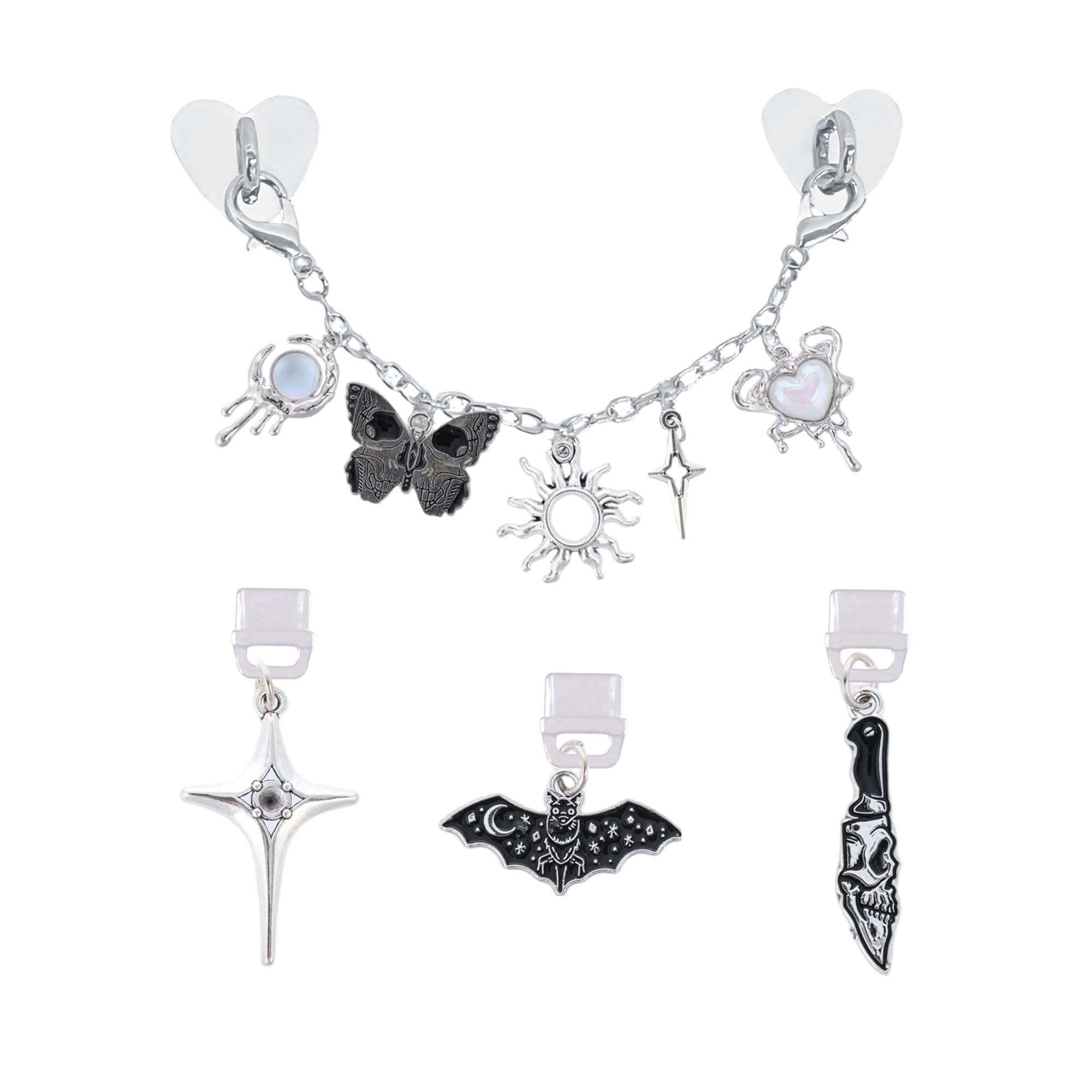 Dust Plug Charm Chains for Kindle - 4pcs Bracelets &amp; Dustplug Decorating Accessories, Compatible for E-Reader