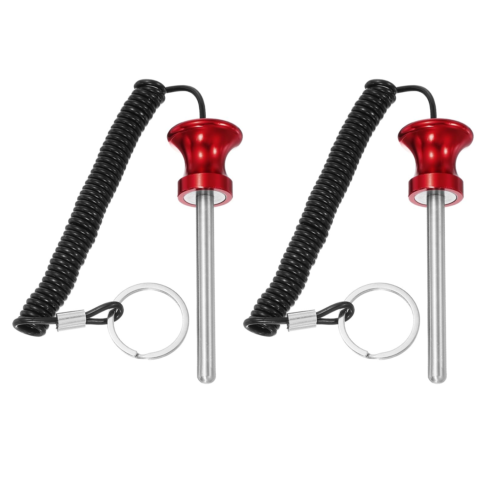 YELARXI Weight Stack Pin, Weight Gym Pin Strength Training Equipment Replacement with Pull Rope, 0.3 x 3.1 Inch Fit for Commercial Home Gym Club Machine Accessories (2 Pack, Red)