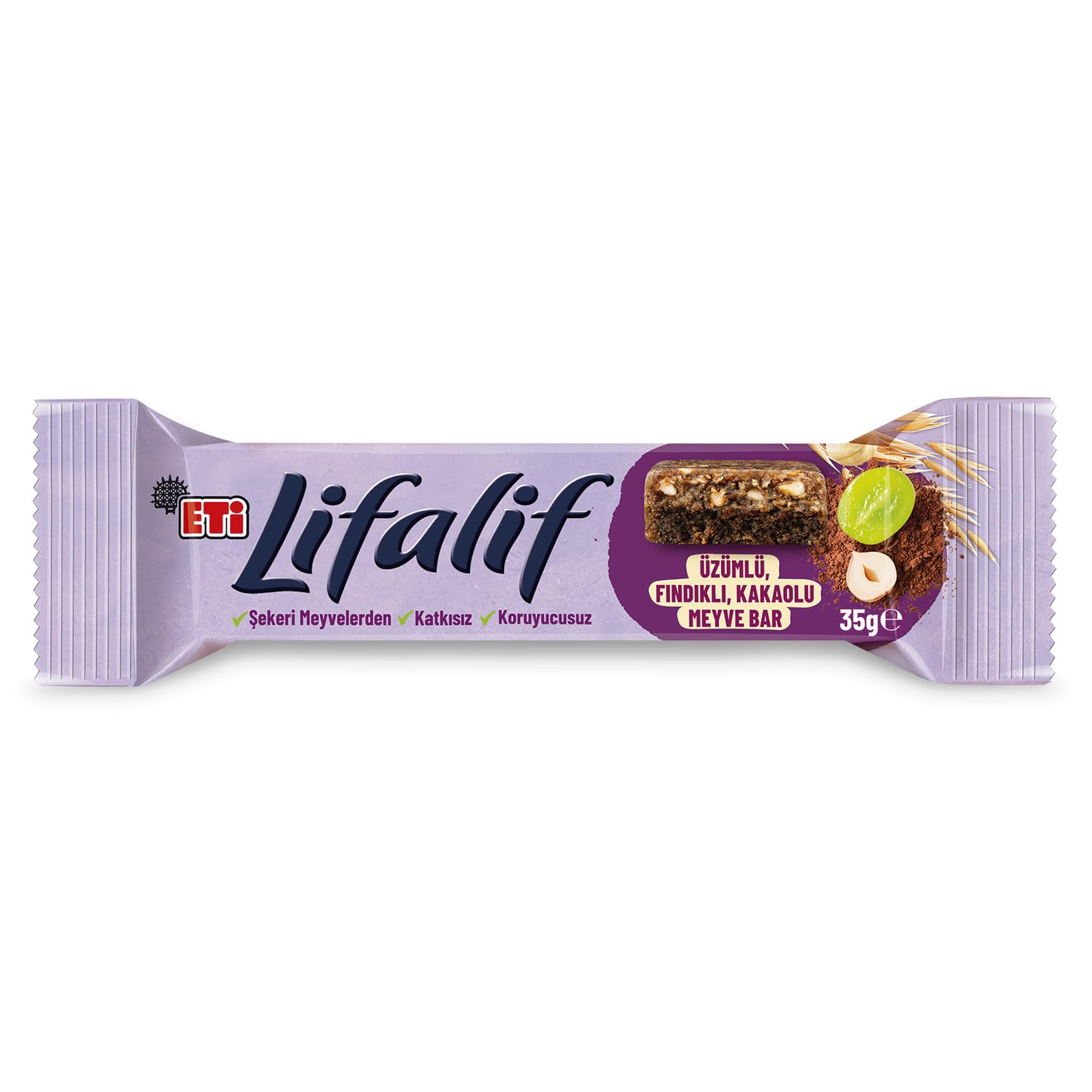 Eti Lifalif Üzümlü, Fındıklı, Kakaolu Meyve Bar 35 g x 16 Adet