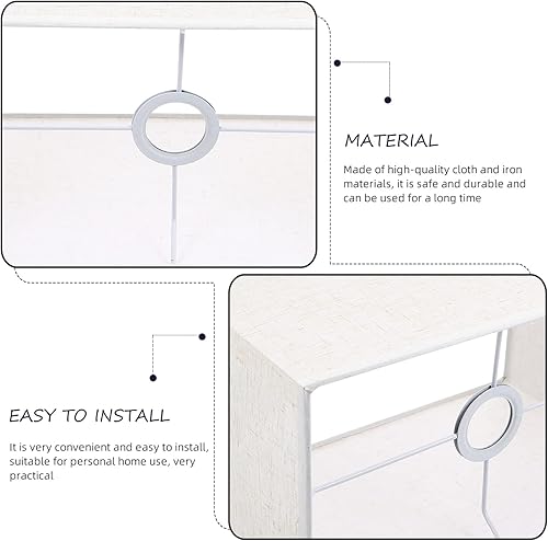 Miniatura 8 de OSALADI Persianas de arpillera para lámpara cuadrada grande de lino, hecha a mano E27 de tela simple de repuesto, pantalla de lino para lámparas de