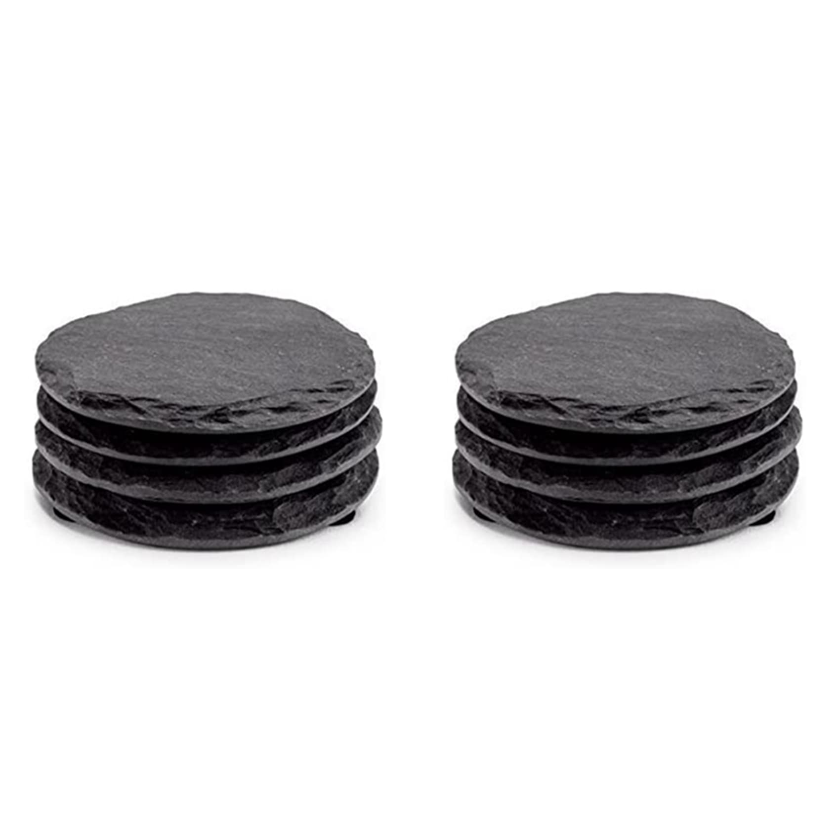 Hndhbfgrt 8 PCS Round Black Coasters Handmade Coasters for Drinks, Beverages, Wine Glasses