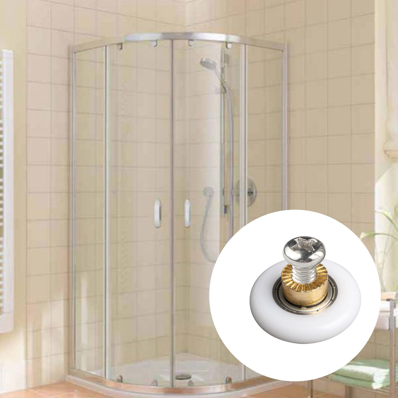 Guide A Scorrimento Per Doccia - 8 Pezzi, Ruote 19mm, Acciaio Inox, Per Porte Di Box Doccia - Foto 9