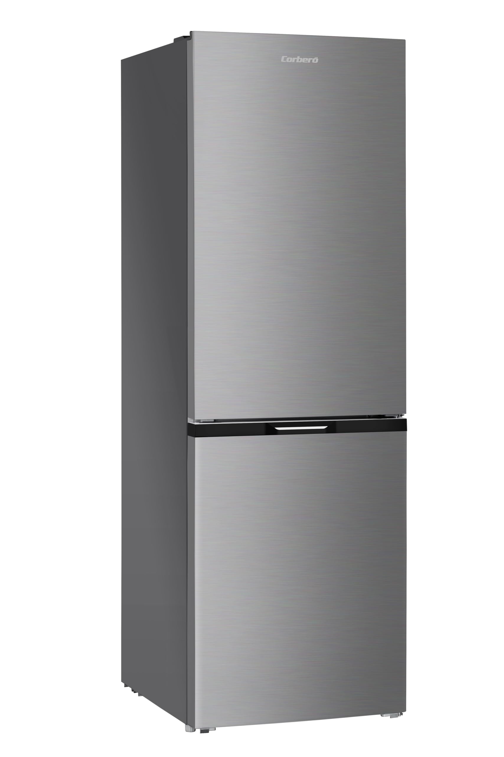 Corbero - Frigorífico Combi No Frost | CCH18574NFX | 327L | 59x91x177 | Luz LED | Crisper y Balcones Ajustables | Estantes de Cristal | 39 Db | Inox