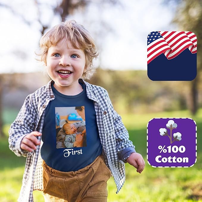 Personalized Toddler T-Shirt for Kids Boys Girls - Custom Image & Text - Customized Front/Back Print - 2T to 5/6T Multicolor2