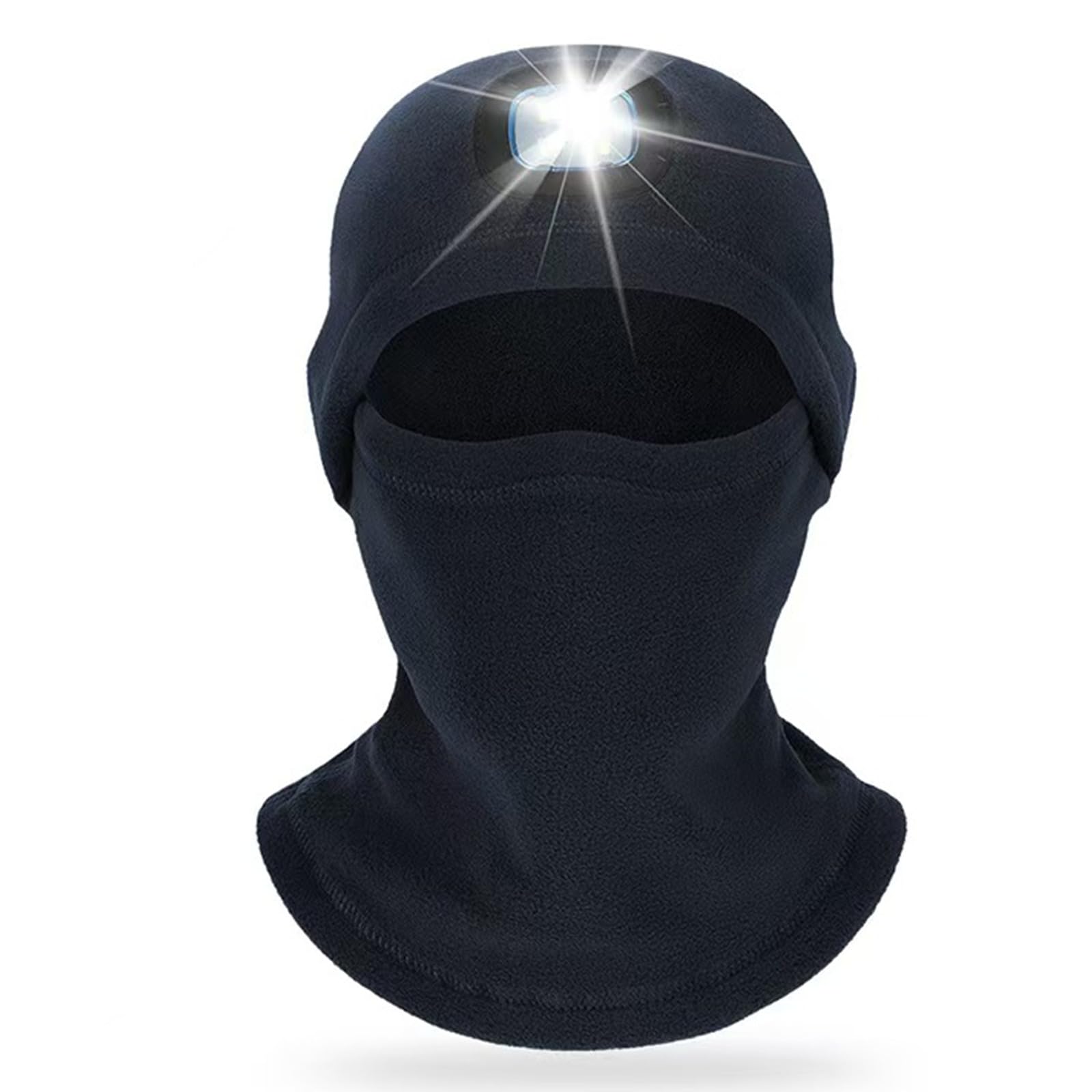 Balaclava Face Ski Mask with Light USB Rechargeable LED Face Mask for Cold Weather Skiing Outdoor Work Men