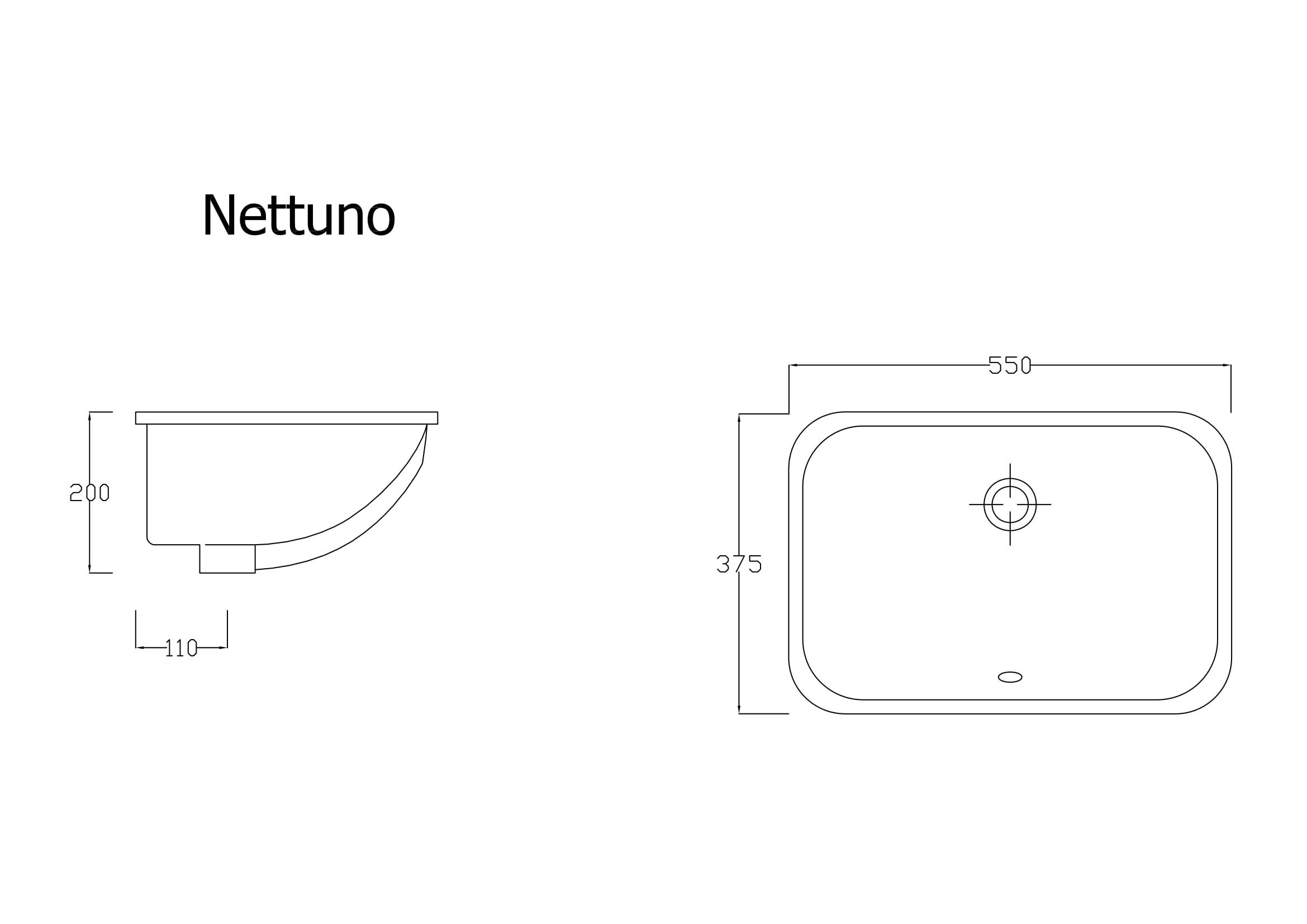 Lavabo sottopiano Nettuno 55