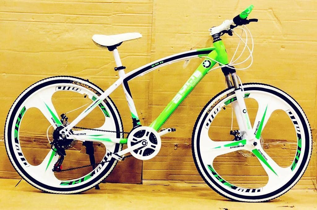 ZA ENTERPRISES B.M.W Sleek Rear Light Weight and Powerful Mountain Bikes | Unisex Bicycle with 21 Speed Gear & Double Disc Brake | 26 Inch 3 Spokes Wheel | Green (B0CKXTPD6V) Amazon Price History, Amazon Price Tracker