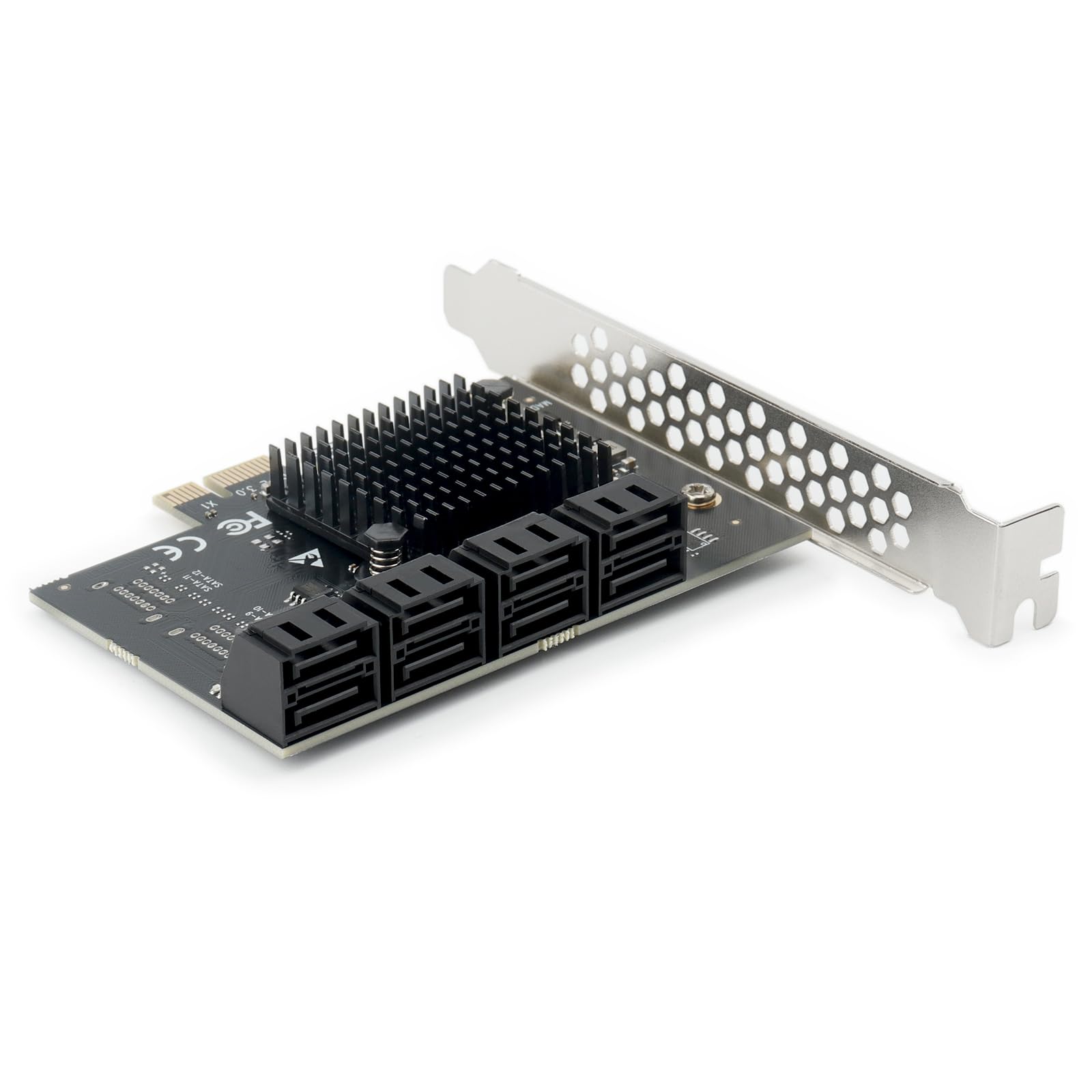 8-Port SATA III 6Gbps PCIe Card - 4K Video Editing Storage, Multi-OS/Mining/Server, ASM1064 Chipset with Cables