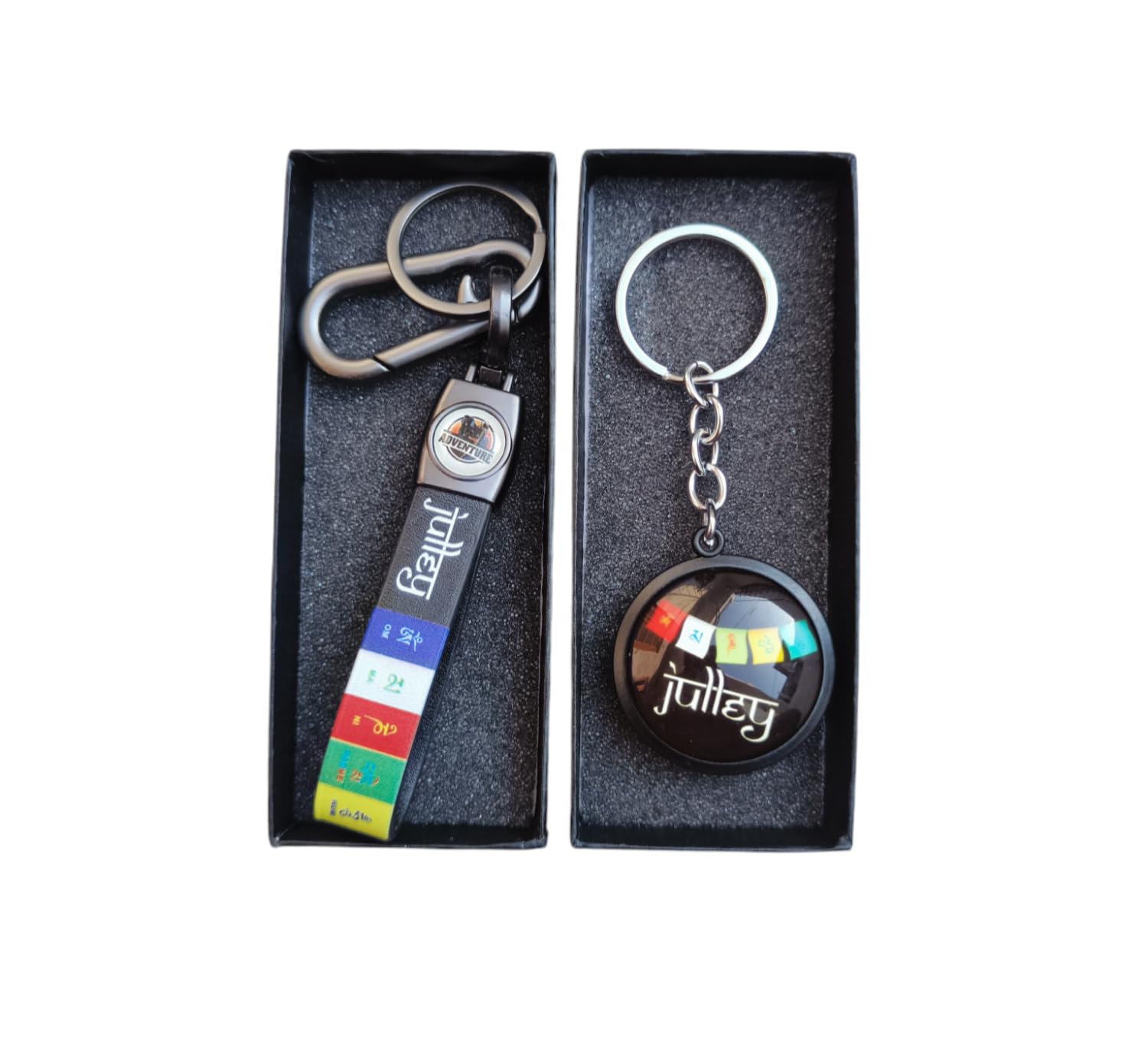 Tibetan Adventure Ladakh Prayer Words Metal And Glass Keychain For Car And Bike (Pack Of 2)-picture-11
