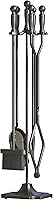 Vista 5 de Juego de herramientas de chimenea de hierro forjado negro, 5 piezas, para estufa de leña, pinzas de tronco, accesorios de chimenea de alta