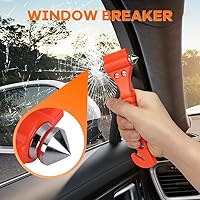 Vista 3 de SINSEN Juego de 3 martillos de seguridad para automóvil, herramienta de escape de emergencia, martillo de vidrio para ventana de auto, martillo