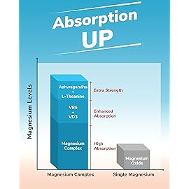 Vitalibre Magnesium Complex with Ashwagandha & L-Theanine - Stress Relief, Bone & Nerve Support - w/Vitamin D3, B6 - Glycinate, Citrate, Malate, Taurate - 180 Vegan Capsules, Non-GMO, Gluten Free