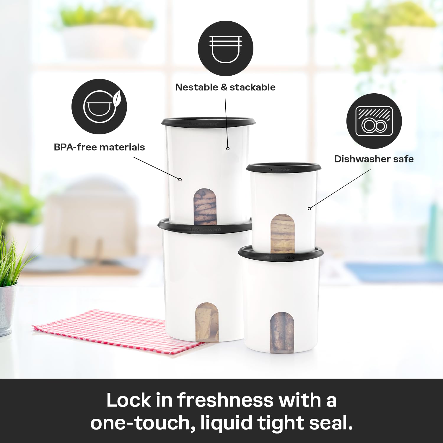 Amazon.com: Tupperware One Touch Reminder Canisters 4 Canister