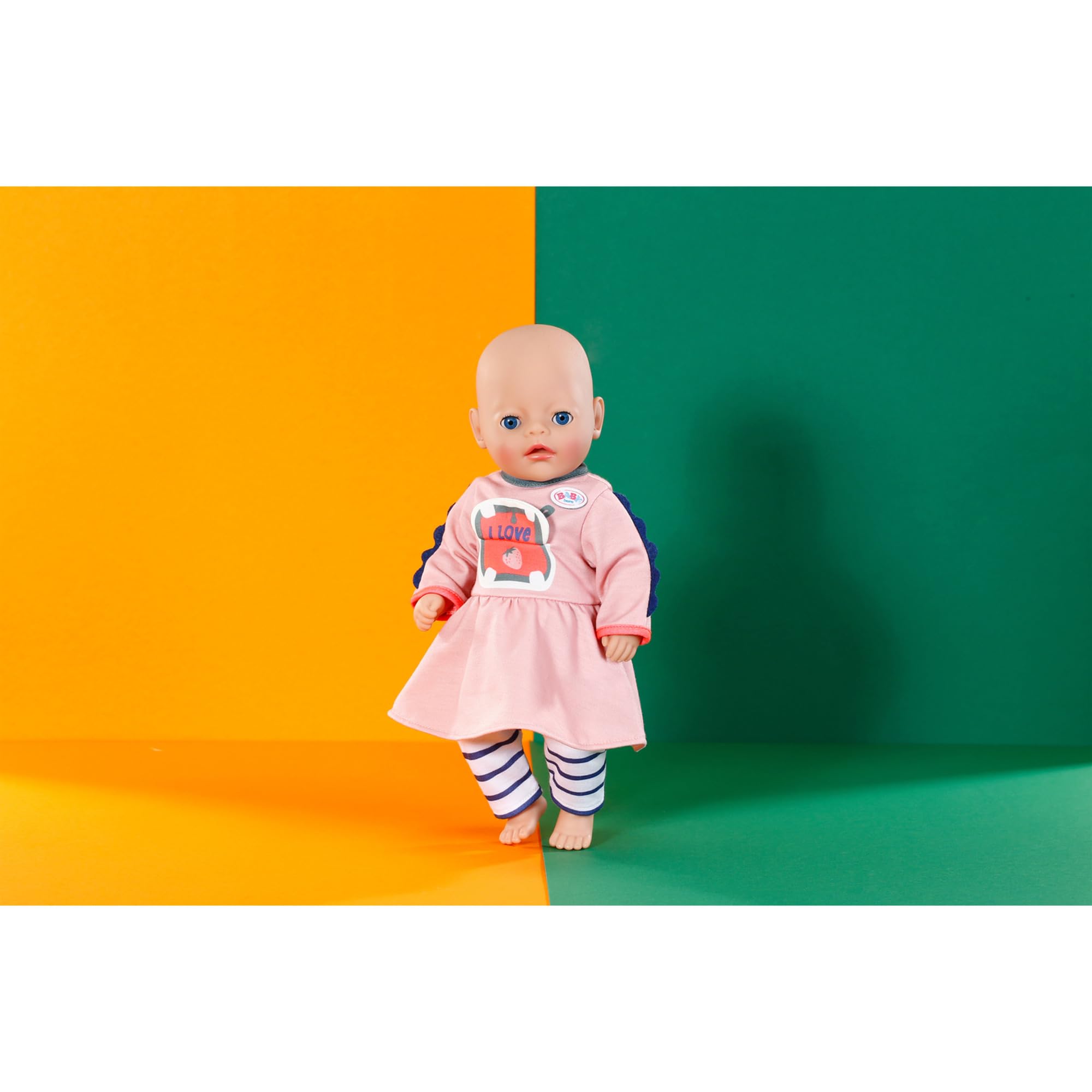 BABY born Sukienka z motywem dżungli, długie rękawy i legginsy w paski dla lalek 36 cm, 838129 Zapf Creation