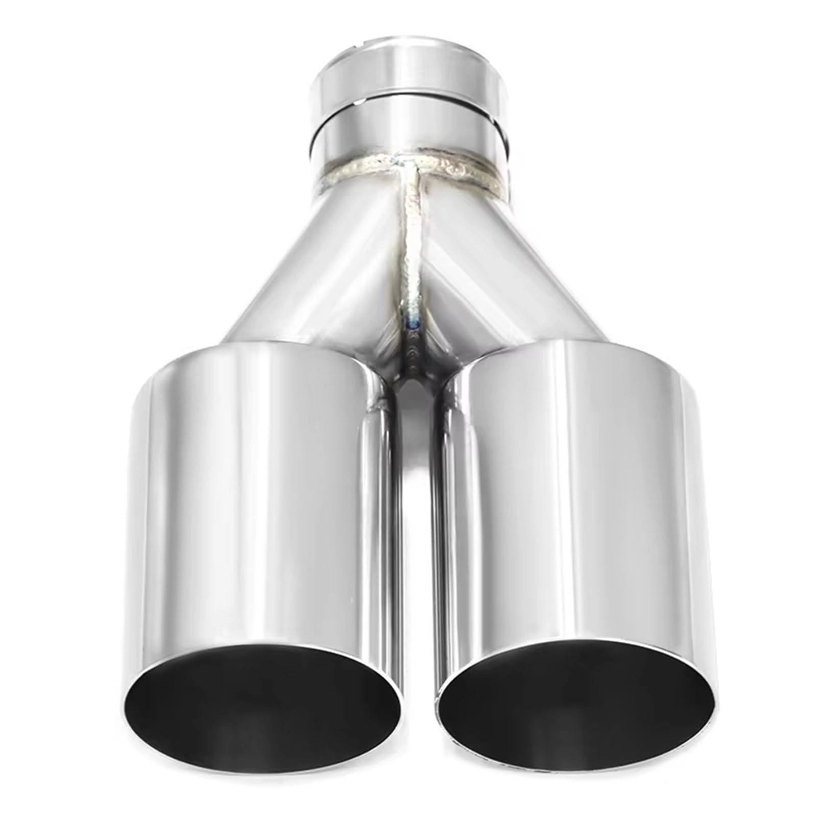 Tubo Scarico dell'auto Terminale Scarico Doppio in Acciaio Inossidabile 1 Pezzo ID63Mm Ingresso Taglio Dritto 76 89 101 Silenziatore Scarico Universale(1 PCS ID60MMOD76MM)