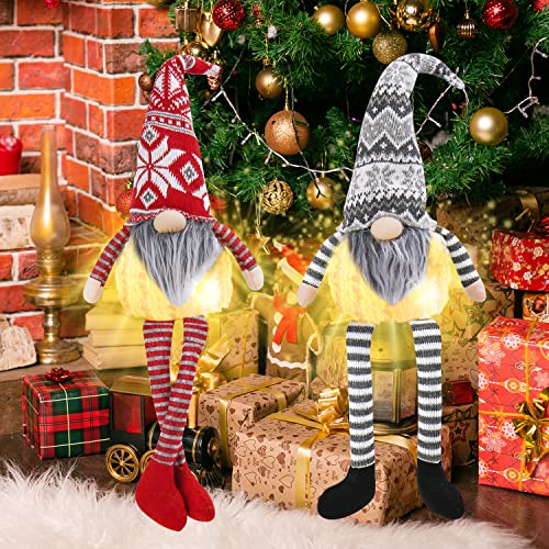 OAIDSONL 2Pc GNOME de Noel Lumineux, GNOME Poupée père Noël,Lutin De Noel Decoration GNOME,Mini Elfe De Noel, Suédois Faits à La Main De Pere Noel Deco,pour Décoration De Noel Et Décoration De Table Cover