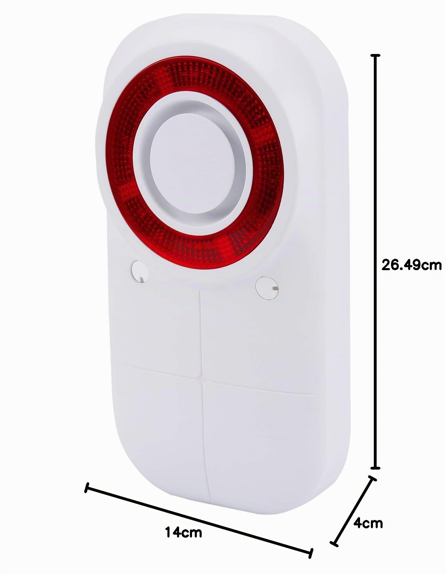 Olympia 6115 Sirene, kabellos, für den Außenbereich, 105 dB, IP54, Rot, Weiß, 420 g