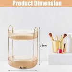 Rotating Makeup Organizer, 2 Tier Large Capacity Perfume Organizer, Cosmetic Organizer for Vanity Bathroom Bedroom