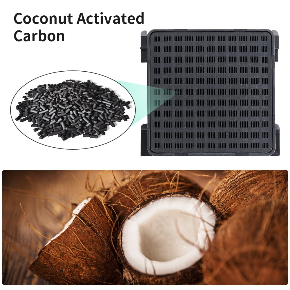 4 filtros de carbón activado para frigorífico Liebherr Fresh Air – Reemplazan 7440021-00 [9096989, 988246001, 988246000, 9882429] - Negro