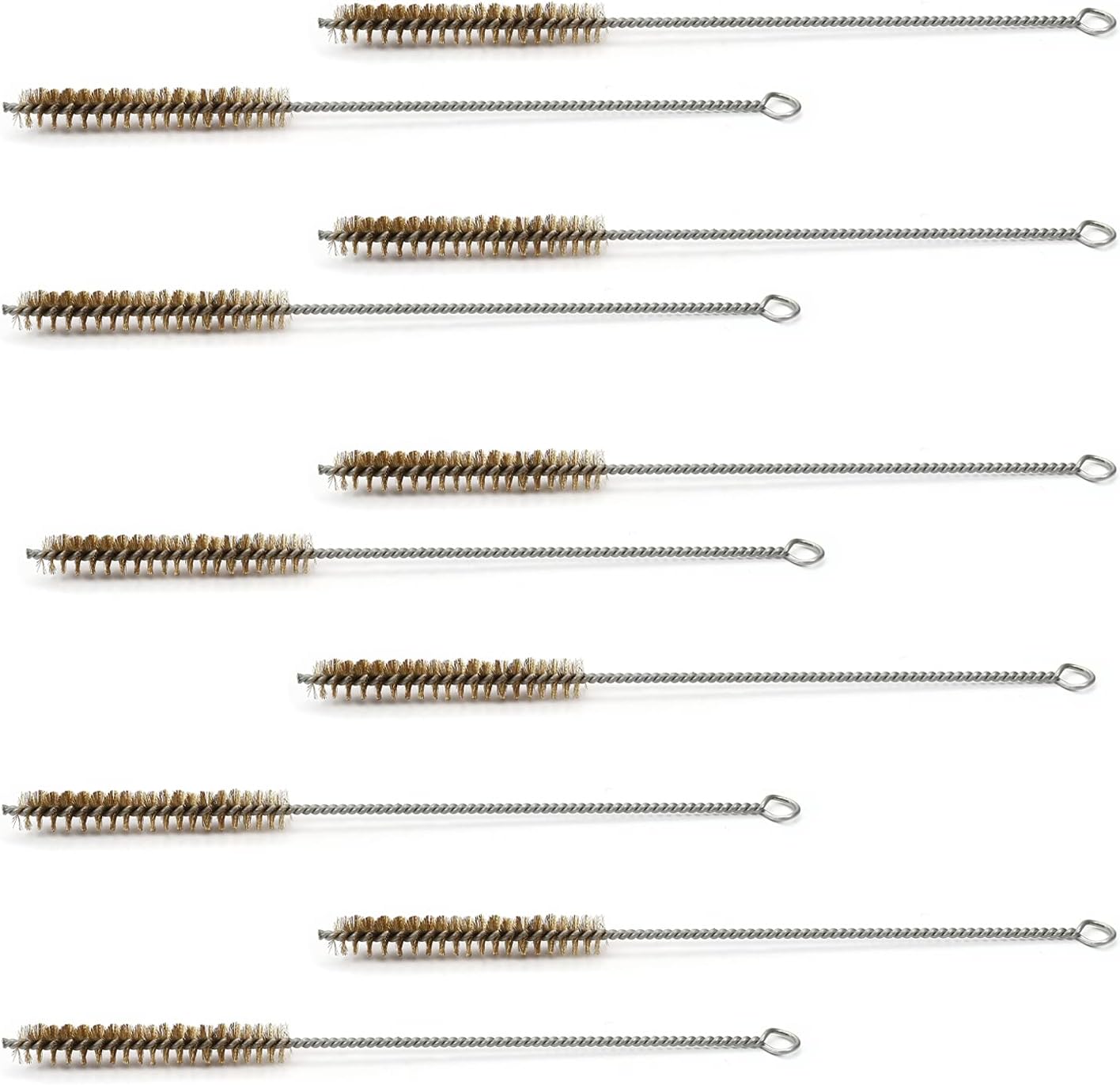 Auniwaig 15mm Copper Wire Cleaning Brush, Spiral Power Tube Brush, Copper Wire Tube Brush Cleaning Tool, Tube Bottle Brush, 10pcs