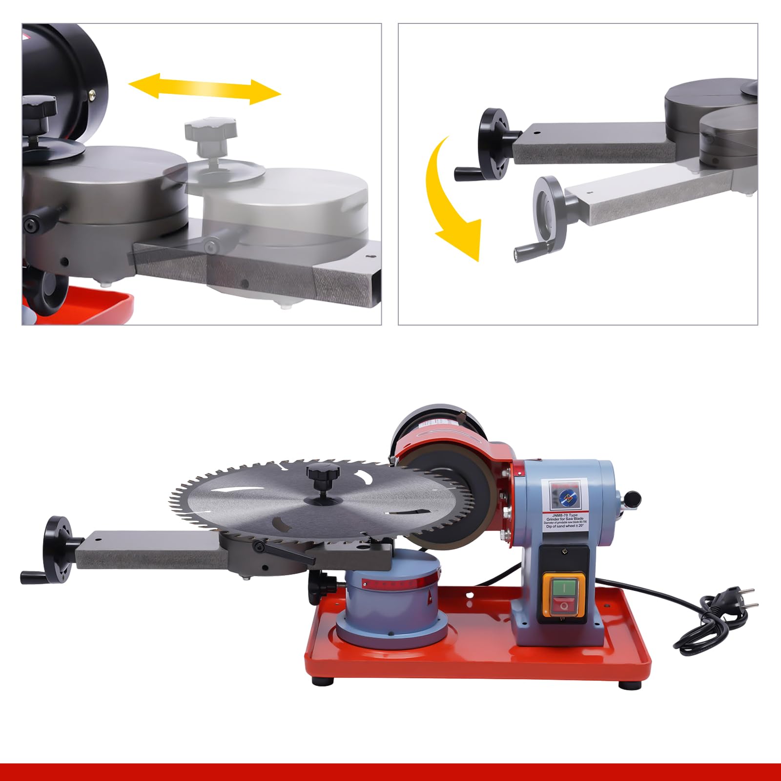 Ostrzałka do piły tarczowej, 250 W, 80-700 mm, ostrzałka do piły, tarczowa, brzeszczoty do aluminium, drewna i tworzywa sztucznego, 2850 obr./min