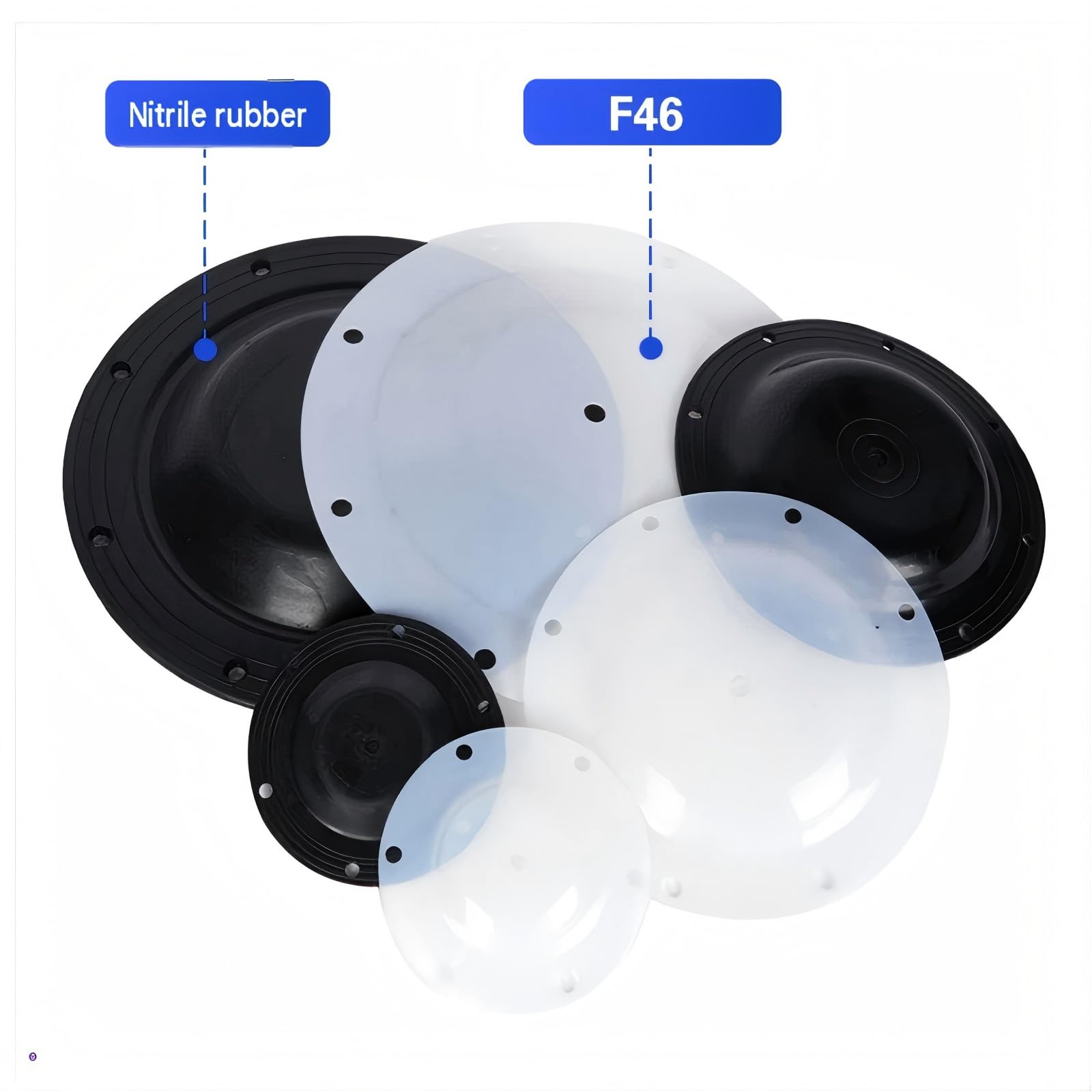 666270 2 piezas de repuesto diafragma goma 330 mm a prueba de fugas | Accesorios for bomba neumática de doble diafragma compatibles